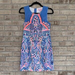 Lilly Pulitzer Blue and Pink Shift Dress